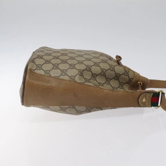 GUCCI GG Supreme Web Sherry Line Bag PVC Beige Red Green 72 02 034 Auth 117242 - Picture 3 of 16
